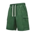 thumbnail image 1 of Hurxie Mens Casual Sweat Cargo Shorts Drawstring Elastic Waist Short Athletic Workout Gym Jogger Shorts with Pockets Green,3XL, 1 of 5