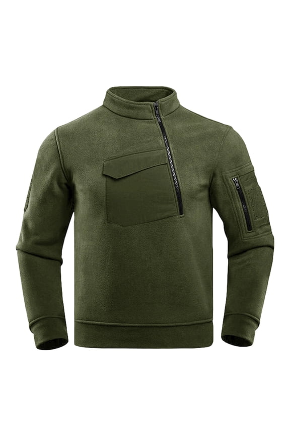 Mens Fleece Jacket Military Polartec Thermal Pro Thick Warm Fleece Army Green,S