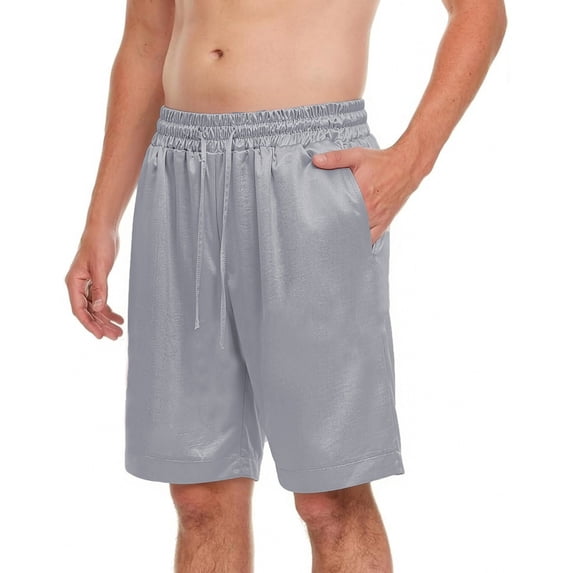Hurxie Mens Gym Basketball Shorts with Pockets - Quick Dry Lightweight Mesh Athletic Shorts Gray,L