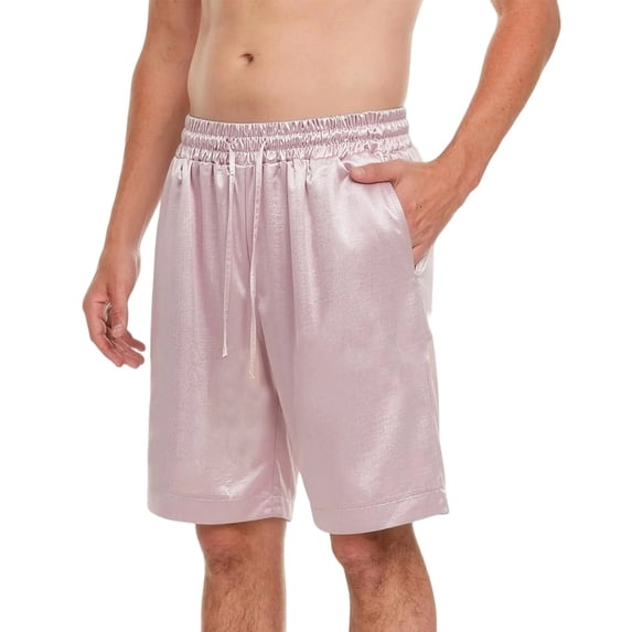 Hurxie Mens Gym Basketball Shorts with Pockets - Quick Dry Lightweight Mesh Athletic Shorts Pink,M