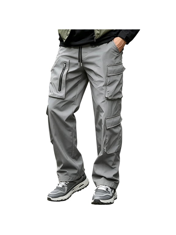 Mens Hiking Pants Lightweight Waterproof Quick Dry Work Cargo Pant Breathable Water Resistant Nylon,Travel Outdoor Fishing Casual
