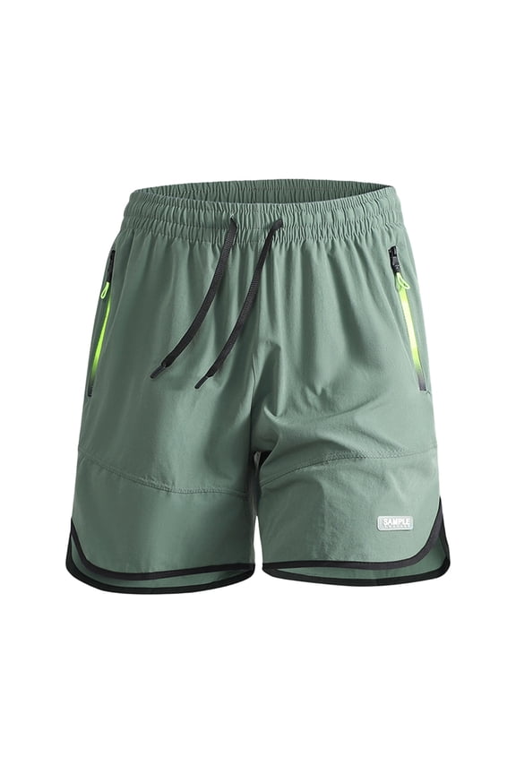 Mens Running Shorts 3 Inch Quick Dry Gym Athletic Workout Shorts for Men with Zipper Pockets Army Green,S