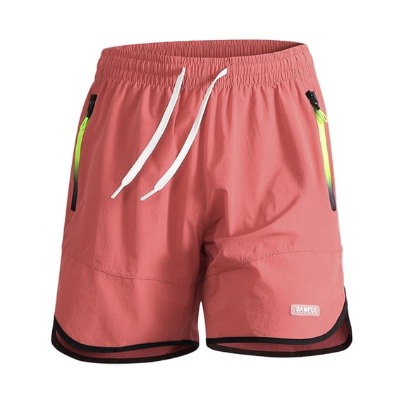 Hurxie Mens Running Shorts 3 Inch Quick Dry Gym Athletic Workout Shorts for Men with Zipper Pockets Hot Pink,3XL
