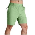 thumbnail image 1 of Hurxie Mens Stretch Golf Shorts with Pockets 7 Inch Inseam Lightweight Dress for Hiking Work Casual Green,3XL, 1 of 7