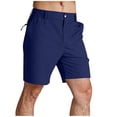 thumbnail image 1 of Hurxie Mens Stretch Golf Shorts with Pockets 7 Inch Inseam Lightweight Dress for Hiking Work Casual Navy,L, 1 of 7