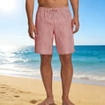 thumbnail image 1 of Hurxie Mens Striped Casual 7" Shorts Summer Beach Elastic Waist Drawstring Shorts with Pockets Red,M, 1 of 7