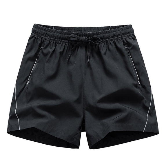 Hurxie Mens Swim Trunks 5" Beach Swim Shorts Quick Dry Bathing Suit with Mesh Black,S