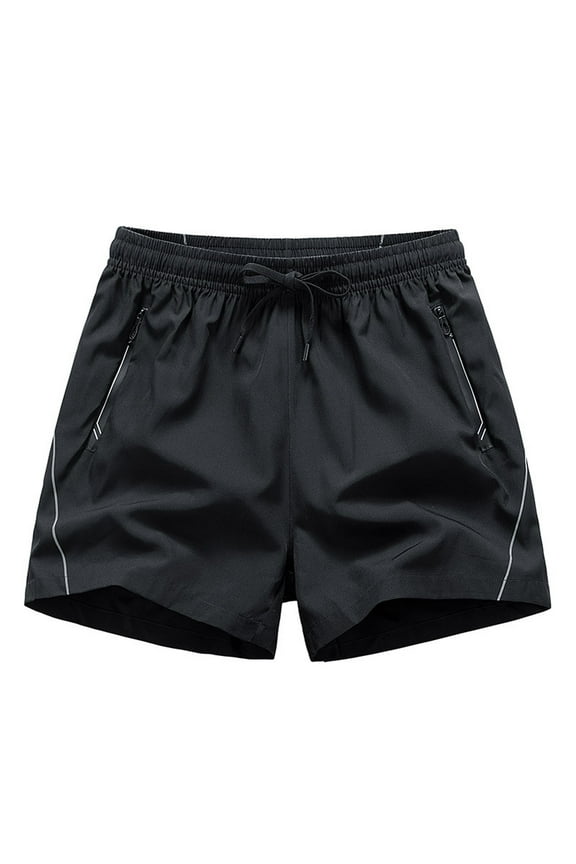 Mens Swim Trunks 5" Beach Swim Shorts Quick Dry Bathing Suit with Mesh Black,S