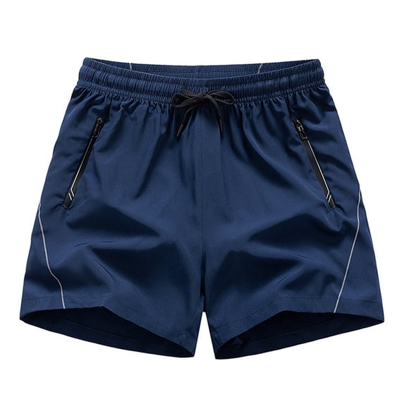 Hurxie Mens Swim Trunks 5" Beach Swim Shorts Quick Dry Bathing Suit with Mesh Navy,M