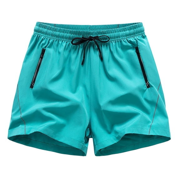 Hurxie Mens Swim Trunks 5" Beach Swim Shorts Quick Dry Bathing Suit with Mesh Sky Blue,L