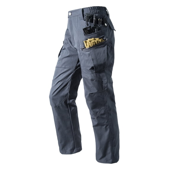 Hurxie Mens Work Pants Cargo Construction for Men Ripstop Lightweight Outdoor Hiking with Pockets Gray,3XL
