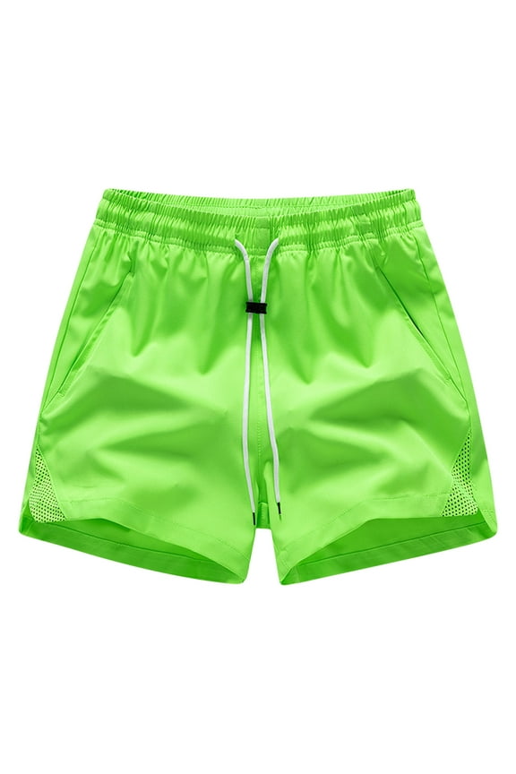 Mens Workout Shorts 3 inch Gym Shorts Casual Lounge Short Pants with Pockets Green,S