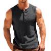 thumbnail image 1 of Hurxie Mens Workout Tank Tops Sleeveless Gym Muscle Henley Shirt Casual Basic Summer Beach Tops Gray,3XL, 1 of 7
