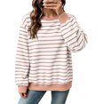 thumbnail image 1 of Hurxie Oversized Sweatshirt for Women Crewneck Striped Shirt Long Sleeve Tops Pullover Womens Fall Fashion, 1 of 8