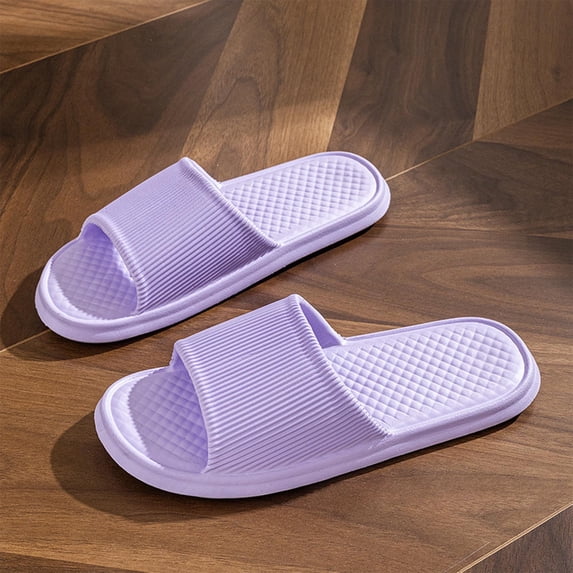 Hurxie Pillow Slippers for Women Non Slip Quick Drying Bathroom Sandals Purple 37