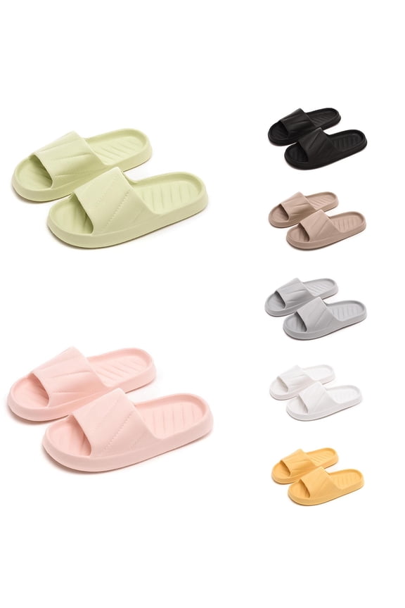 Pillow Slippers for Women and Men, Home Wear Cloud Slides Shower Sandals, Cushioned Ultra Lightweight Soft Sole Quick Dry House Shoe Green 39