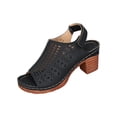thumbnail image 1 of Hurxie Platform Sandals for Women Sling Wedge Sandals Hollow-Out Low Heel Open Toe Ankle Boots Cutout Shoes Slingback Sandals Black 41, 1 of 7