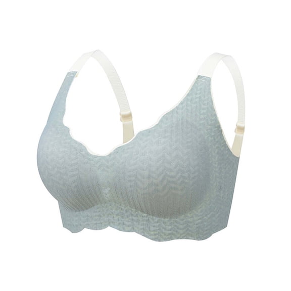 Hurxie Push Up Bras for Women Seamless Underwire T-Shirt Bra Light Blue ,XXXL