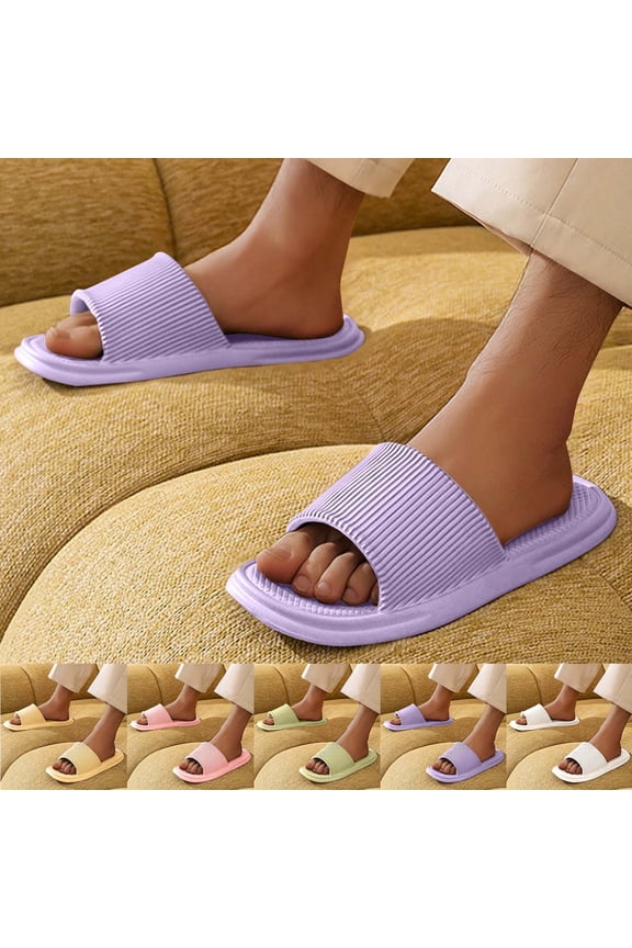Shower Shoes for Women's Home Slides Quick Drying Non-Slip Indoor Outdoor Slipper for Spa Gym Pool Beach Sandal Yellow 36