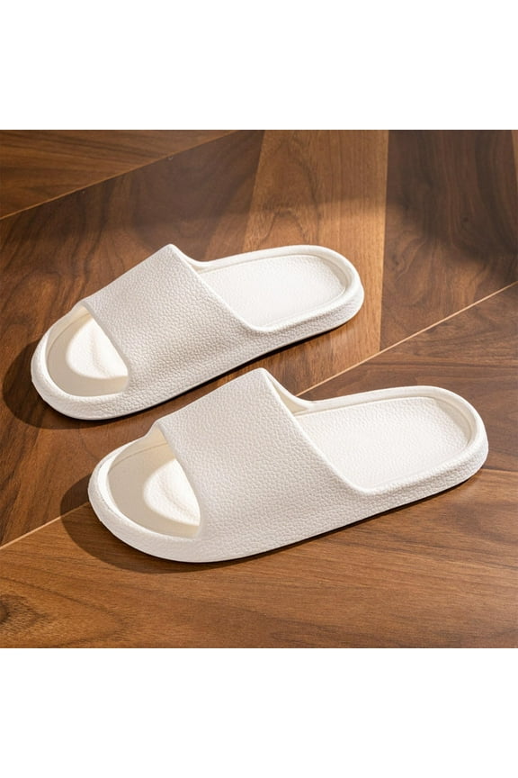 Shower Slippers for Women Men, Open-toe Quick Drying Non Slip Lightweight Slippers for Bathroom,House Slipper,Outdoor White 37