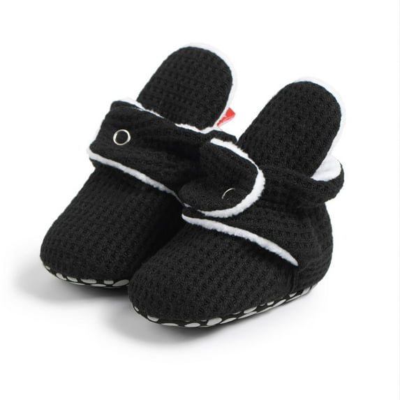 Hurxie Toddler Slippers Non-Slip Lightweight Comfortable Kids Indoor Grip House Home Shoes for Boys Girl Black 0 Months