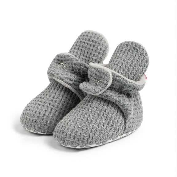 Hurxie Toddler Slippers Non-Slip Lightweight Comfortable Kids Indoor Grip House Home Shoes for Boys Girl Gray 12 Months