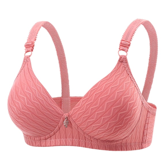 Hurxie Underwire Full Coverage Bra Supportive Comfortable Push Up Bra Pink,38