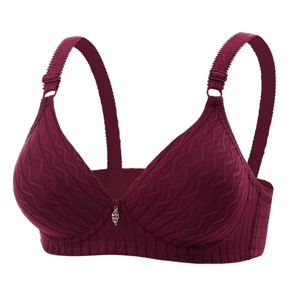 Hurxie Underwire Full Coverage Bra Supportive Comfortable Push Up Bra Wine,40