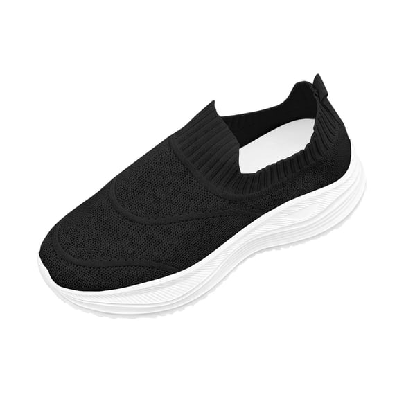 Hurxie Walking Shoes for Women Nurse Slip Resistant Work Running Sneakers Loafers Platform Sneakers Comfortable Weight Light Black 43
