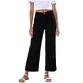thumbnail image 1 of Hurxie Wide Leg Jeans for Women Trendy High Waisted Flare Jeans Cropped Denim Pants Stretchy Baggy with Patch Pockets Black,XL, 1 of 7