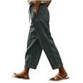 thumbnail image 1 of Hurxie Women Casual Lightweight Drawstring Elastic Waist Pants with Pockets Gray,2XL, 1 of 6