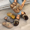 thumbnail image 1 of Hurxie Women Fashion Beaded Comfortable Round Toe Soft Sole Slip On Flat Clog Loafers Casual Daily Work Walking Shoes Gray 37, 1 of 6