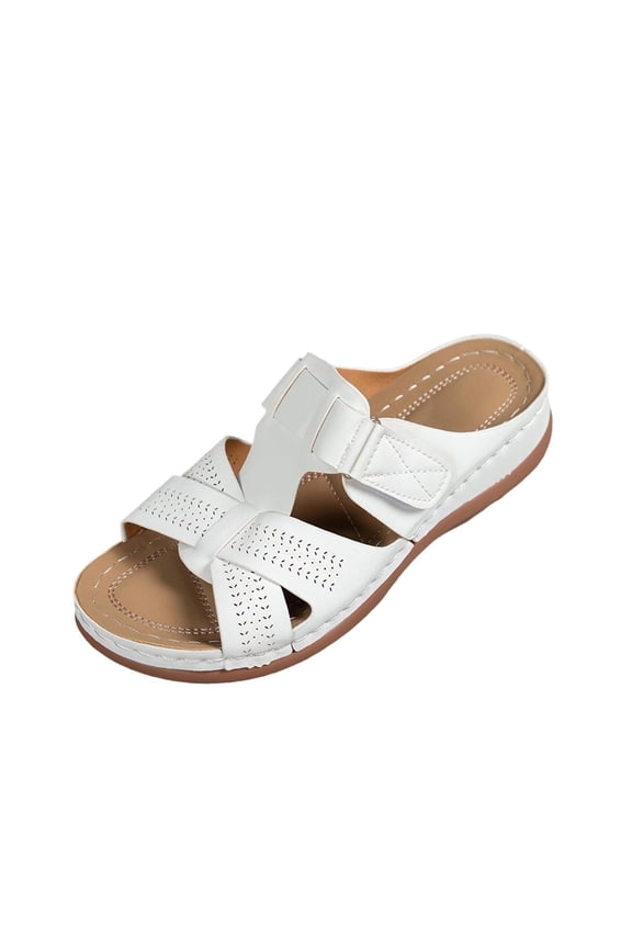 Women Orthotic Slides Comfortable Orthopedic Sandals Walking Sandals with Arch Support White 9