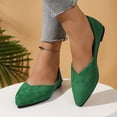 thumbnail image 1 of Hurxie Women Pointed Toe Ballets Flats Comfort Slip On Walking Shoes for Driving Green 39, 1 of 6