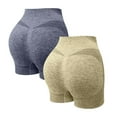 thumbnail image 1 of Hurxie Women's 2 Packs Workout Gym Shorts, High Waisted Butt Lifting Scrunch Butt Seamless Booty Shorts Green M, 1 of 5