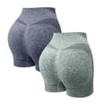 thumbnail image 1 of Hurxie Women's 2 Packs Workout Gym Shorts, High Waisted Butt Lifting Scrunch Butt Seamless Booty Shorts Mint Green 2XL, 1 of 5