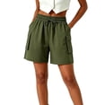thumbnail image 1 of Hurxie Women's 5" Hiking Cargo Shorts Lightweight Quick Dry Summer Golf Athletic Casual Shorts 4 Pockets Green,XL, 1 of 6