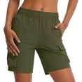 thumbnail image 1 of Hurxie Women's 5'' Hiking Cargo Shorts Quick Dry Lightweight Athletic Golf Outdoor Summer with Pockets Army Green,S, 1 of 7
