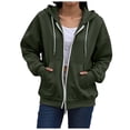 thumbnail image 1 of Hurxie Women's Active Zip up Hoodie Lightweight Comfortable Long Sleeve Sweatshirt Casual Jacket with Pocket Army Green,S, 1 of 6