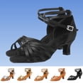 thumbnail image 1 of Hurxie Women's Ballroom Dancing Shoes Indoor Performance Latin Dance Shoes for Woman Khaki 42, 1 of 7