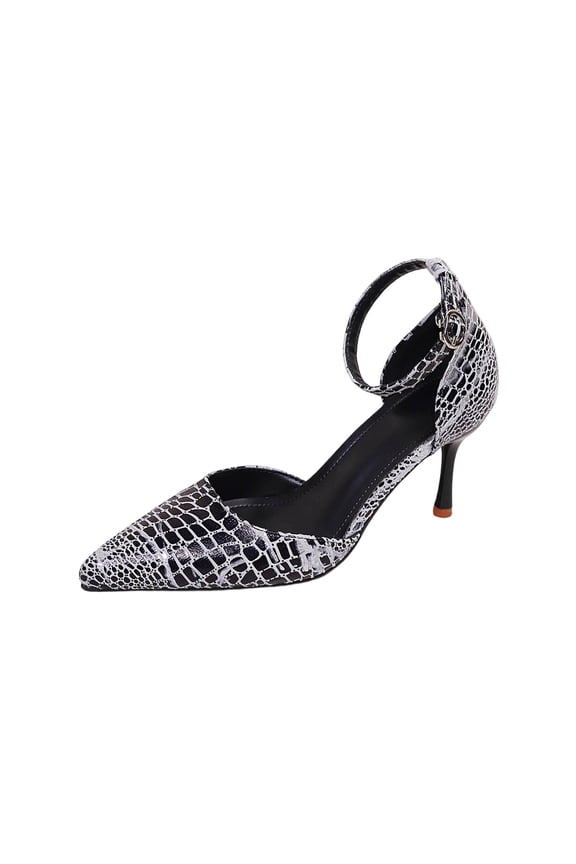 Women's Cienna High Heels Stiletto Pumps Closed Toe Mesh Sparkly Rhinestones Ankle Strap Dress Wedding Party Pumps Shoes Silver 39