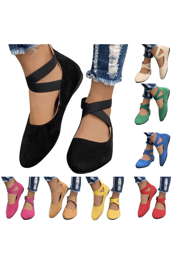 Women's Comfortable Ballet Flats with Strap, Ballerina Flats with Elastic Ankle Straps for Women Renaissance Shoes Women Flat Ballerina Shoes Beige 39