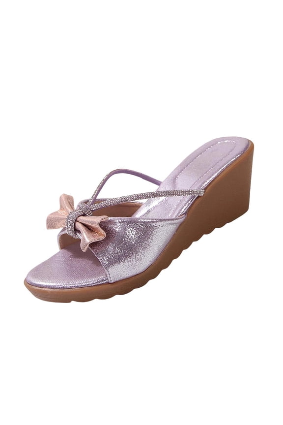 Women's Comfortable Platform Sandals Peep Toe Mule Heels Wedge Sandal Purple 38
