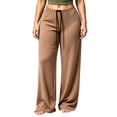 thumbnail image 1 of Hurxie Women's Comfy Pajamas Drawstring Stretch Long Wide Leg Lounge Pants, 1 of 5