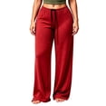 thumbnail image 1 of Hurxie Women's Comfy Pajamas Drawstring Stretch Long Wide Leg Lounge Pants, 1 of 5