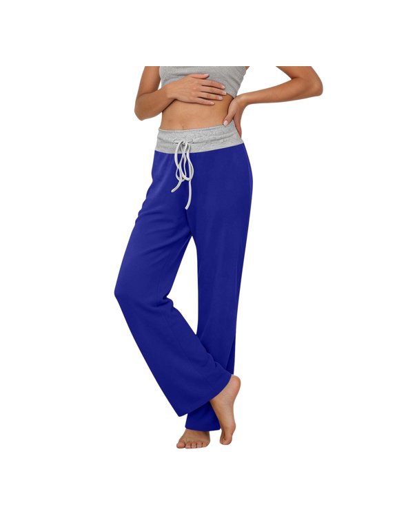 Women's Comfy Stretch Loose Fit Drawstring Palazzo Wide Leg Lounge Pant