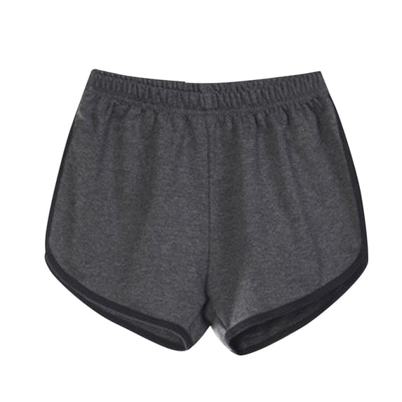 Hurxie Women's Cotton Gym Yoga Summer Running Active Dance Elastic Shorts Dark Gray,XL