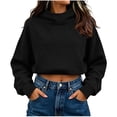 thumbnail image 1 of Hurxie Women's Cropped Hoodie Pullover Drop Shoulder Lightweight Loose Casual Crop Hoodies, 1 of 7