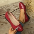 thumbnail image 1 of Hurxie Women's Flats Shoes Ballet Flats Dress Shoes Comfortable PU Leather Slip on for Women Wine 41, 1 of 6