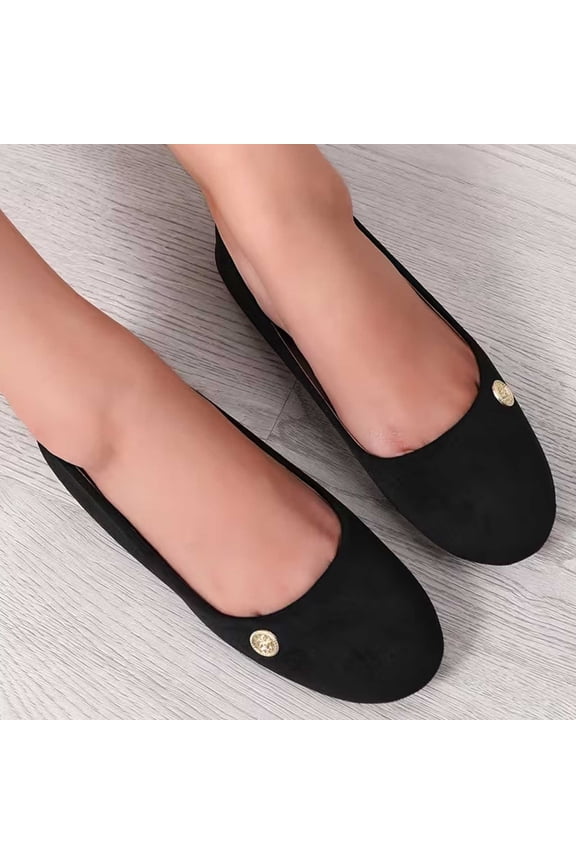 Women's Flats Shoes Round Toe Flats Black Flats Shoes Women Ballet Flats for Women Dressy Shoes Nude Flats Black 9
